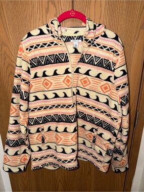 O’Neill Patterned Fleece Zip Hoodie - Size Large